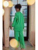 Set dama tricotat cu pantaloni largi, verde 222217 - Magazin online - Boutique